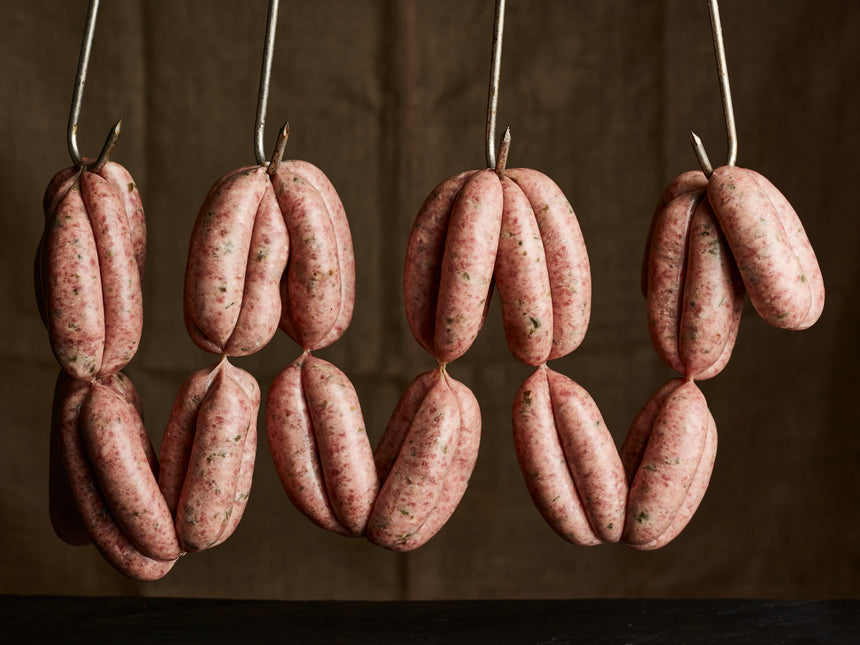 Pork and apple sausages